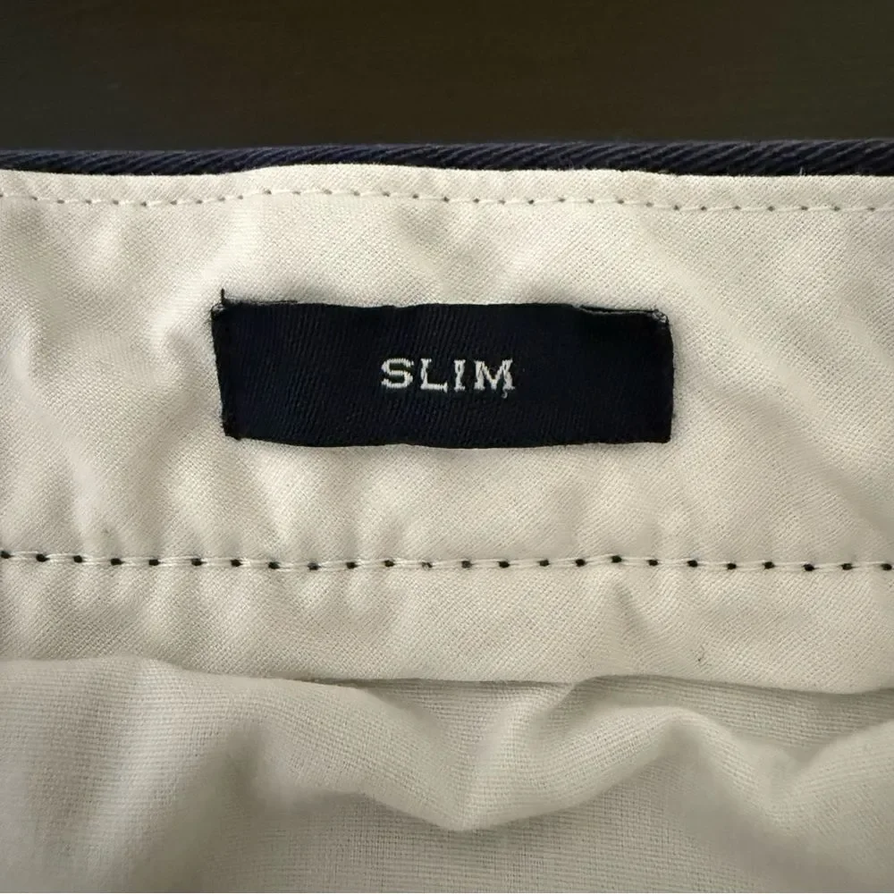 J Crew Flex Slim Fit Pants Mens Sz 33x30 Blue Chino Preppy Career Business